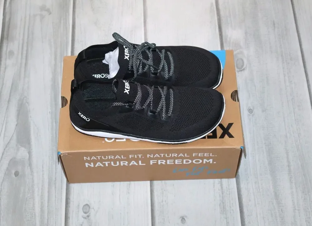 NEW Xero Shoes Nexus Knit Barefoot Athletic Sneakers Women's Black Low Top - 8.5
